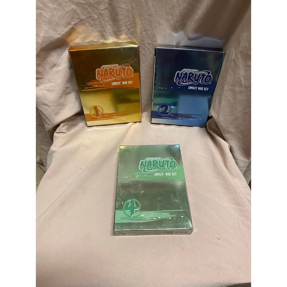 Naruto Uncut Box Sets 1, 2,& 4 Lot, VIZ Media Tested
